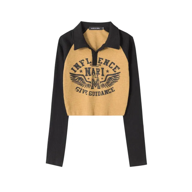 Raglan Sleeve Short Long Sleeve Top Women Yellow - Shop at LoveMi