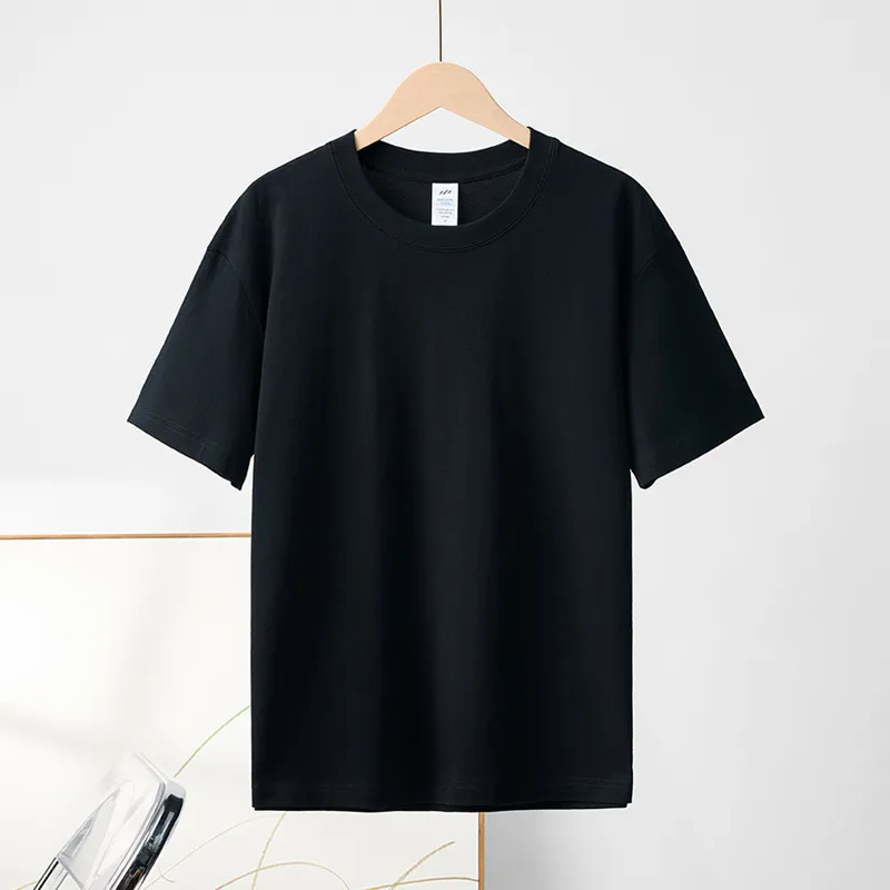 Cotton Round Neck Short Sleeve T-shirt Top - Reactive Black