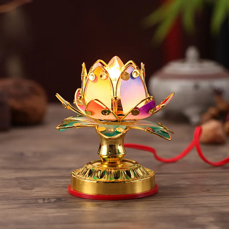 Plug-in Type Changming Buddha Lamp Worshiping Colorful