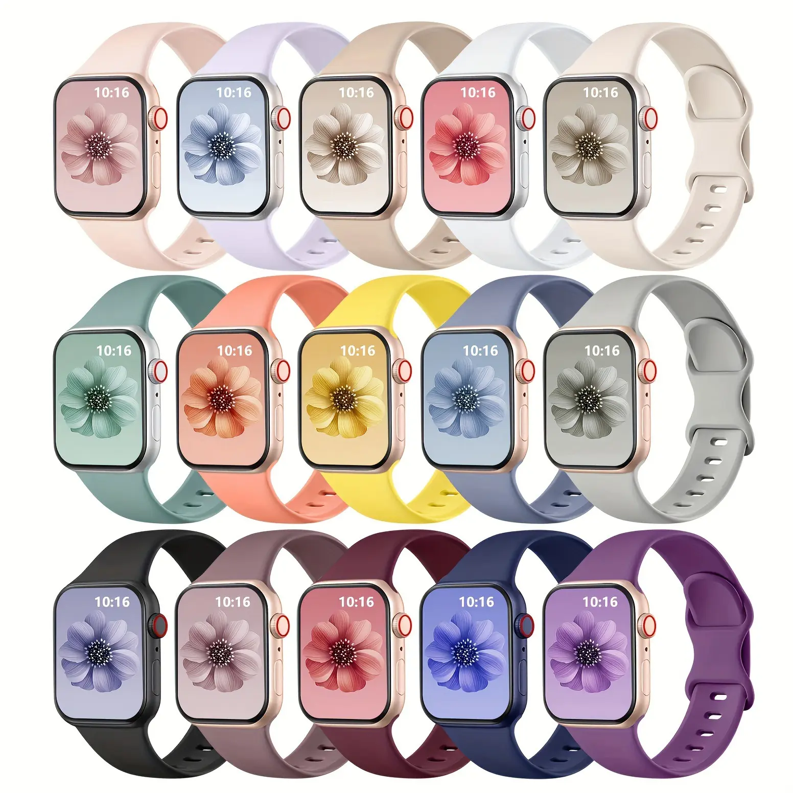 15-pack Soft Silicone Band Compatible