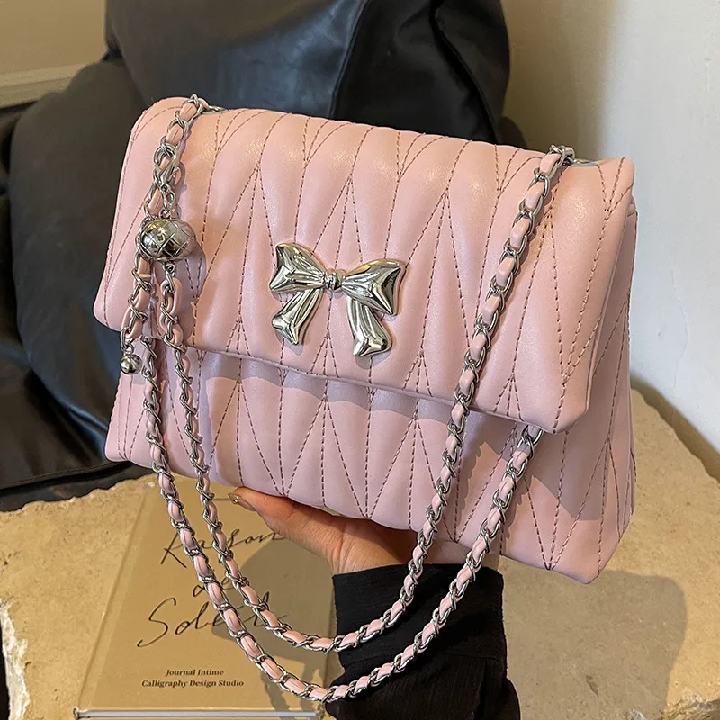 Summer Large Capacity Versatile High-grade One-shoulder Small Square Bag - Pink