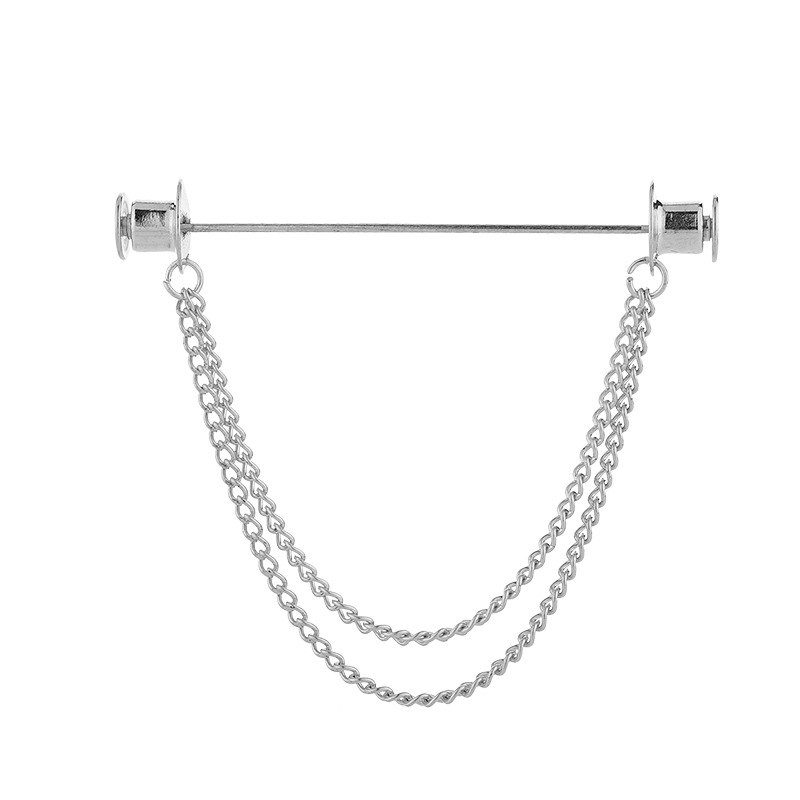 Flat Head Silver Double Chain