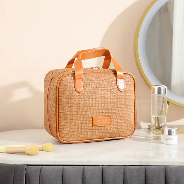 Large Capacity High grade Portable Cosmetic Storage Bag Good looking Khaki - Shop at LoveMi