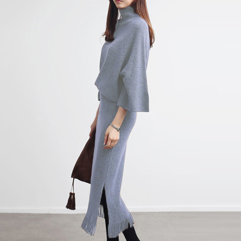 Wear Sweater Versatile Korean Style Wool Skirt Suit