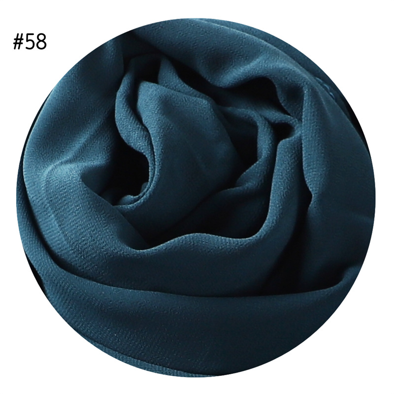 Solid Color Pearl Chiffon Scarf Head Covering Monochrome