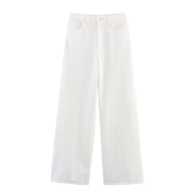 Women's Puff Sleeves Denim Shirt Jeans Suit White Pants A03 - Shop at LoveMi