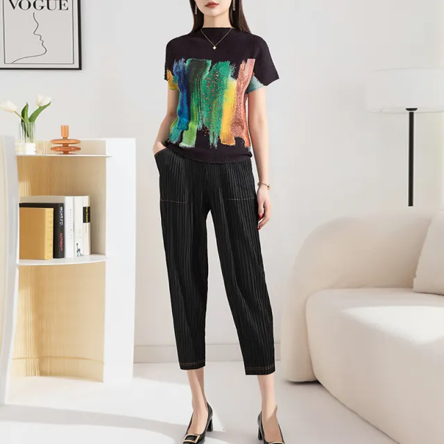 Machine Embroidery Loose Elastic Pullover Outerwear Bottoming Top Black - Shop at LoveMi