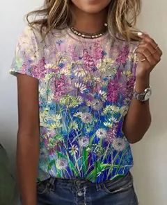Printed Casual T-shirt For Women - Zha4148 - View 1