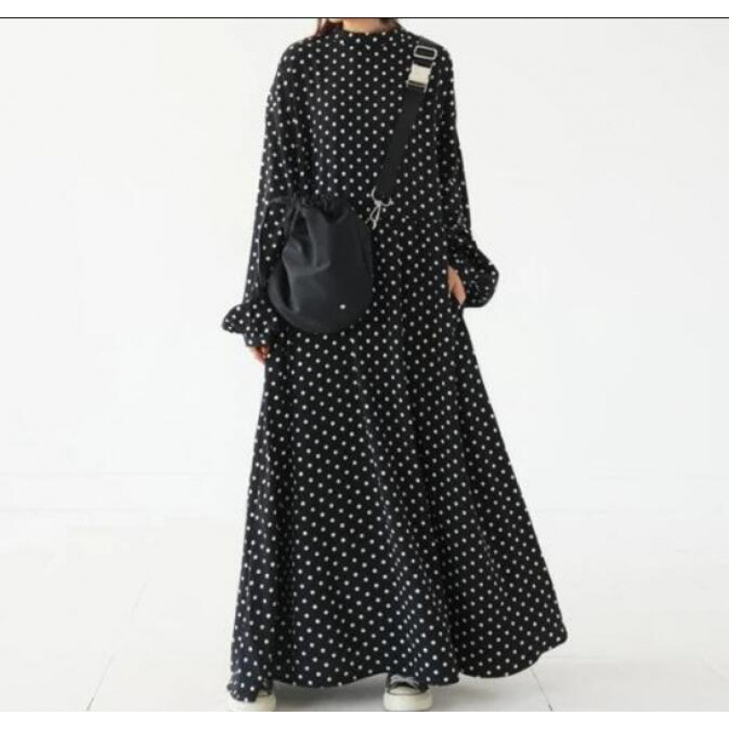 Plus Size Polka Dot Long Sleeve Dress Polka Dot - Shop at LoveMi