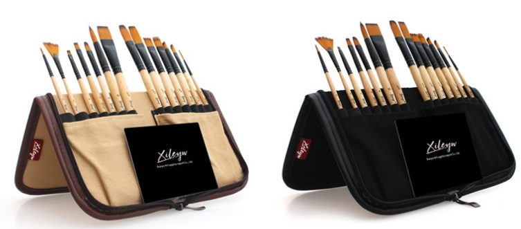 Cross-border Supply South Korea Yellow Nylon Hair Watercolor Gouache Acrylic Painting Strokes Bag Set