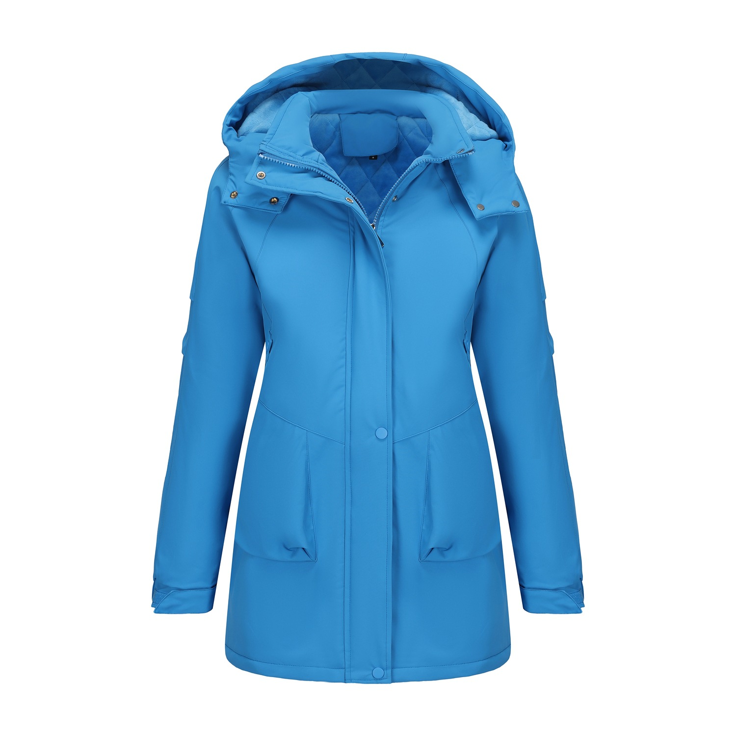Autumn And Winter Mountaineering Women's Casual Shell Jacket Parka Sapphire Blue - Shop at LoveMi