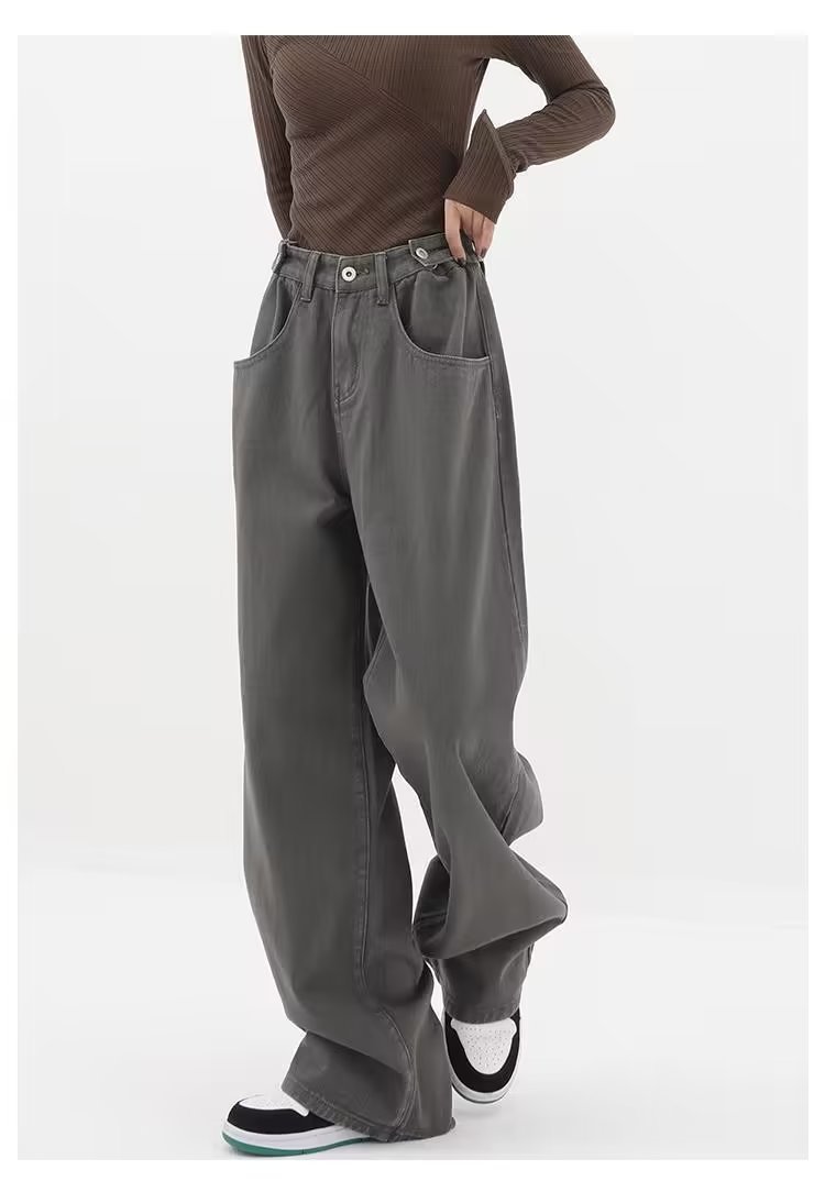 Lazy High Waist Autumn Artistic New Jeans