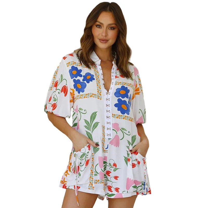 Casual Loose All-match Jumpsuit For Women - White