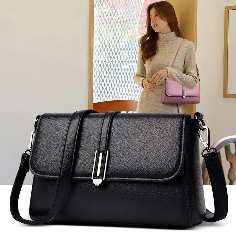 Casual PU Microfiber Leather Single Shoulder Crossbody Bag