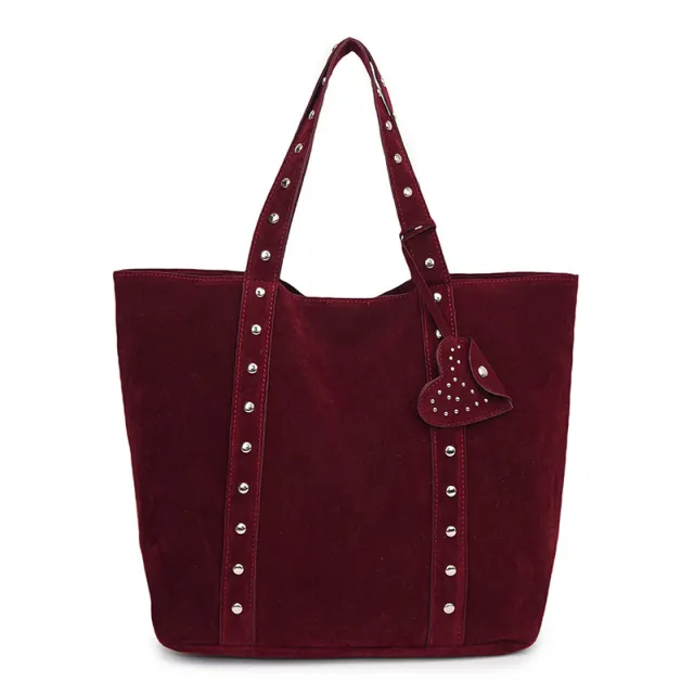 Special interest Design Rivet Hand carrying Tote Bag Fashion Commuter Shoulder Underarm Bag Red - Shop at LoveMi
