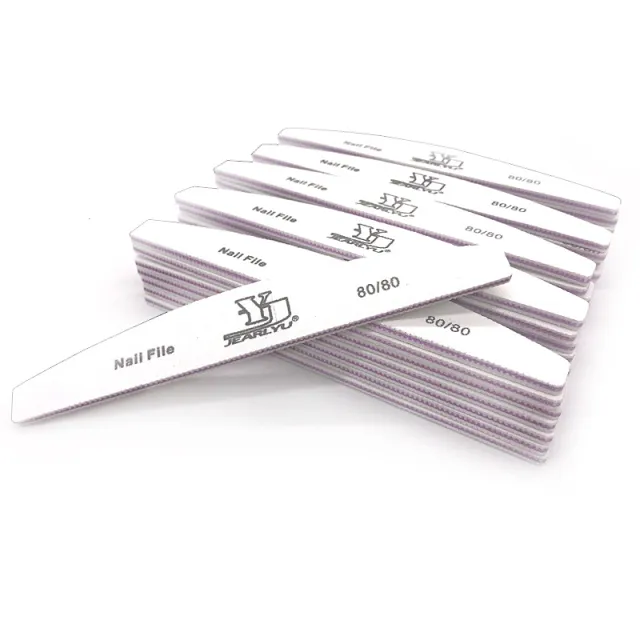 Double sided Half month Nail File Strip Manicure Implement Powder Core White Sand 80 - Shop at LoveMi