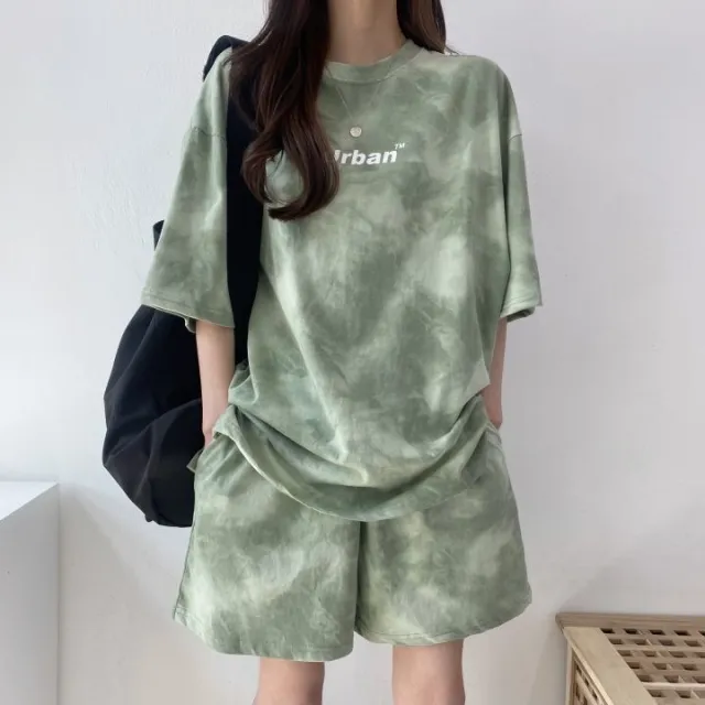 Women's Casual Two piece Set With Top And Shorts Green - Shop at LoveMi