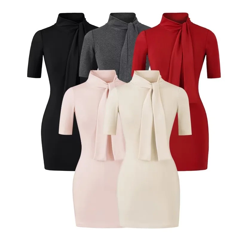 Waist-cinching Sexy Sheath Knit Dress For Women