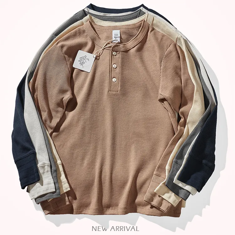 Loose-fitting Pullover Base Layer American-style Vintage Long