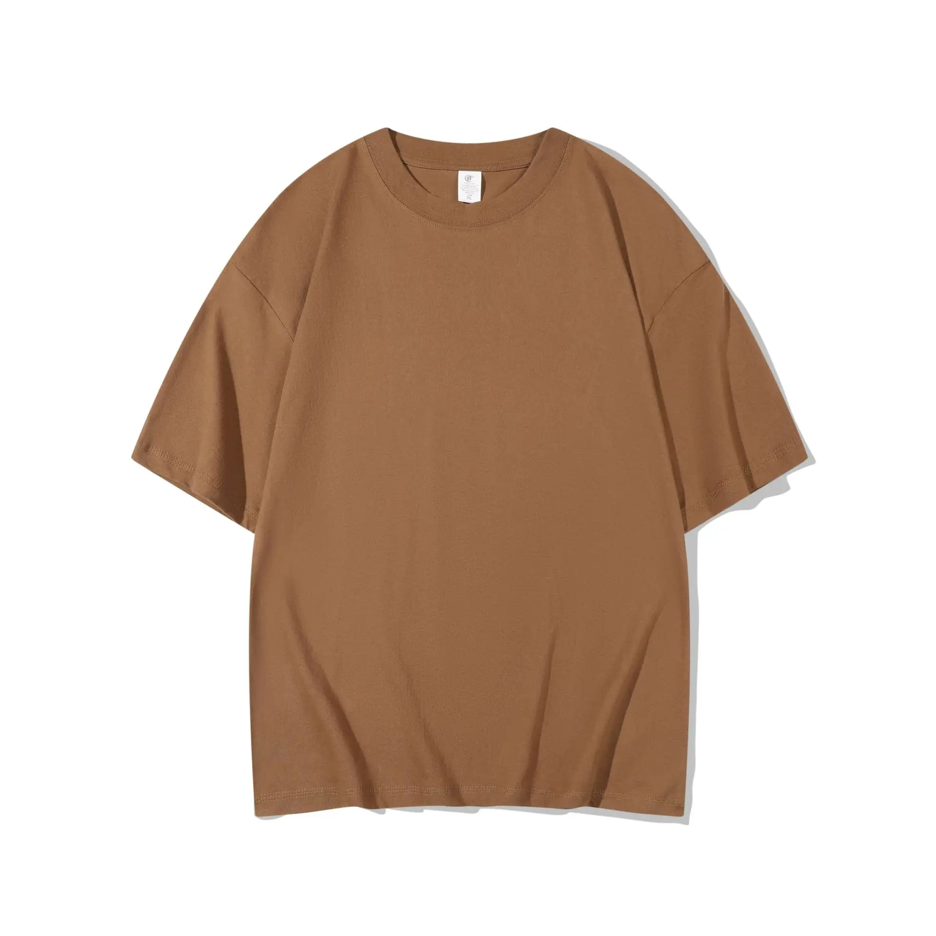 Cotton T-shirt Men's 220g Heavy Solid Color Round Neck Short Sleeves