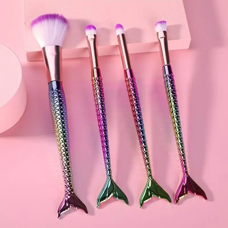 4-piece Mermaid Gradient Eye Makeup Brush Portable