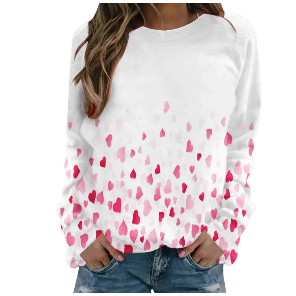 Pattern Printing Long Sleeve Loose Sweatshirt - Rhza221411Q-2Xl
