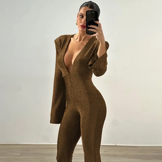Fashion Backless Sheath Women's Jumpsuit Champagne - Shop at LoveMi