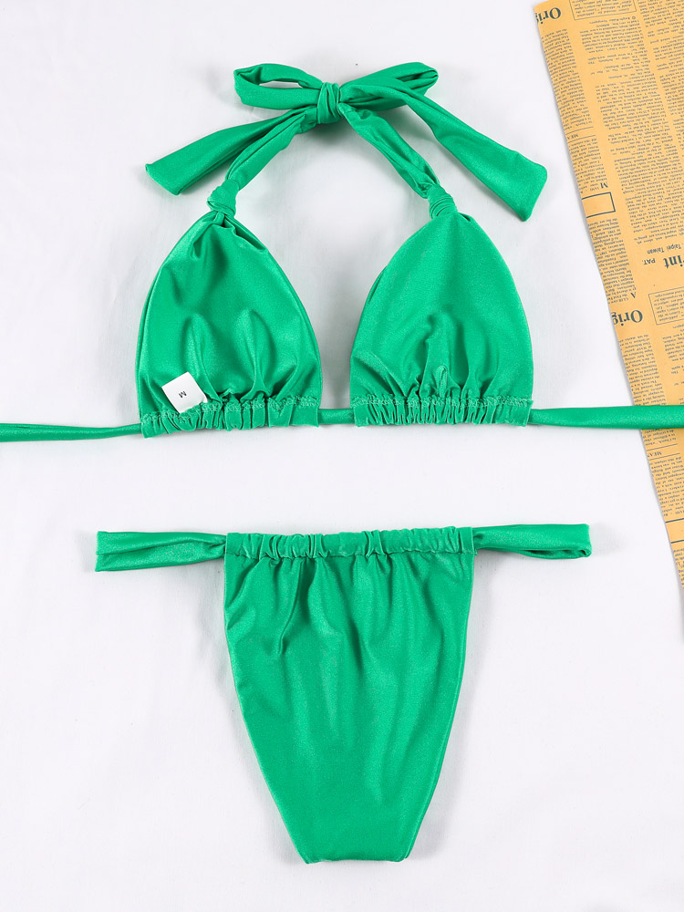 Title 21, Maiô liso feminino estilo bikini com faixa envo...