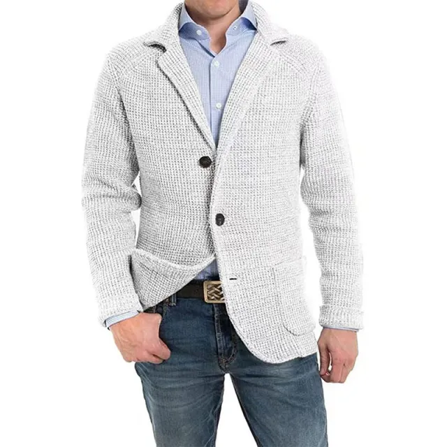 Fashion Men's Casual Knitted Cardigan Sweater White - Shop at LoveMi