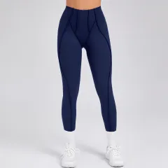 Women's Fashion Personalized Fitness Pants Tight Trousers - Navy - View 1