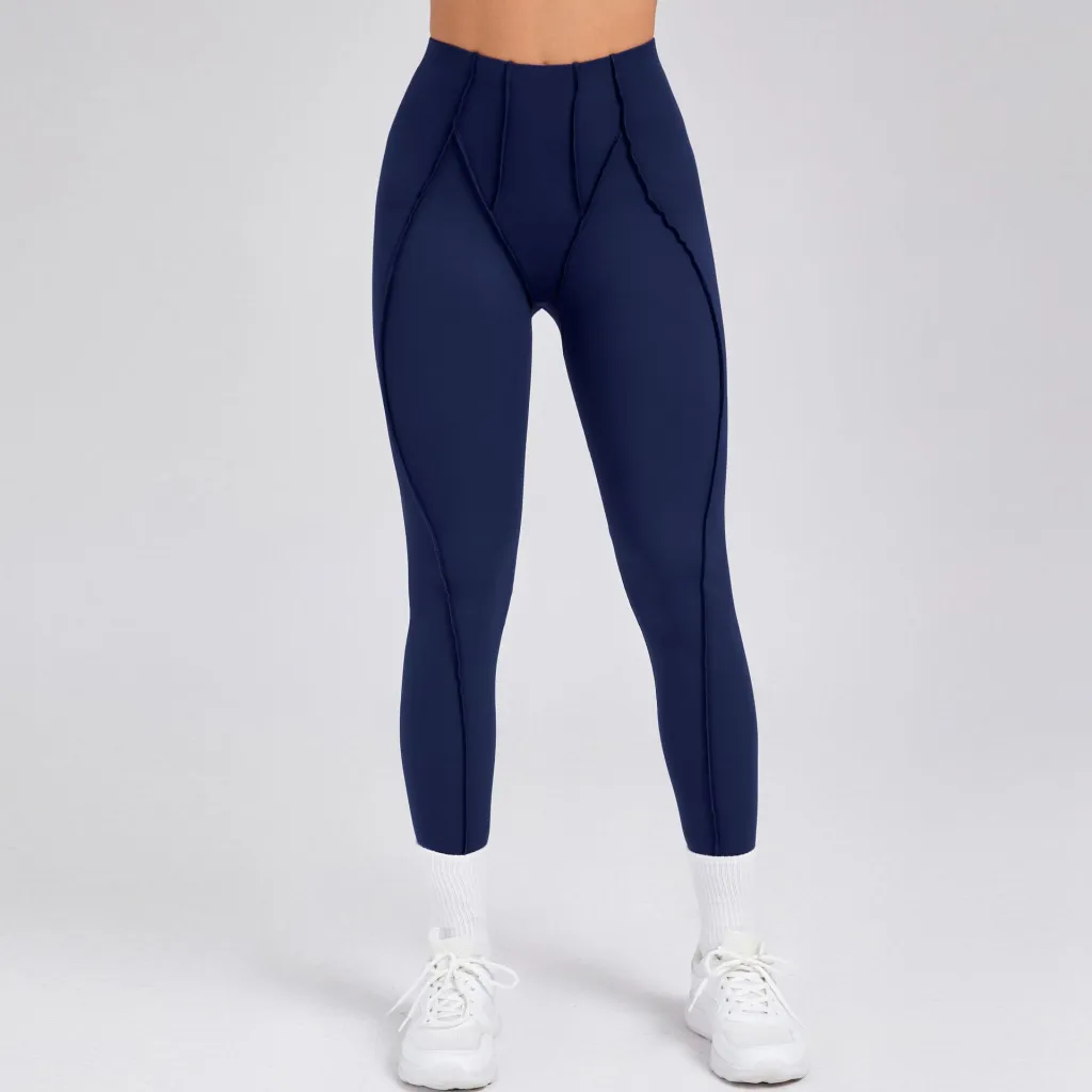 Women's Fashion Personalized Fitness Pants Tight Trousers - Navy