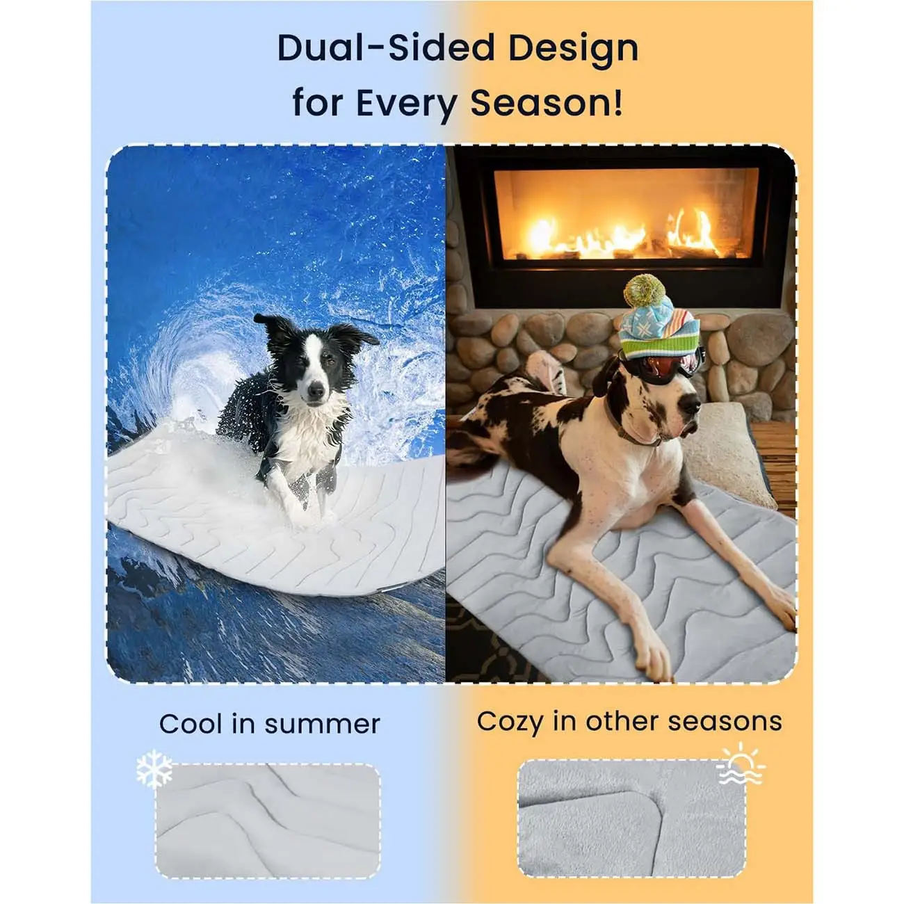 Pet Ice Mat Summer Dog Cat Cool Pad Mattress Heatstroke Prevention Cooling Pet Cold And Warm Dual-purpose Pad