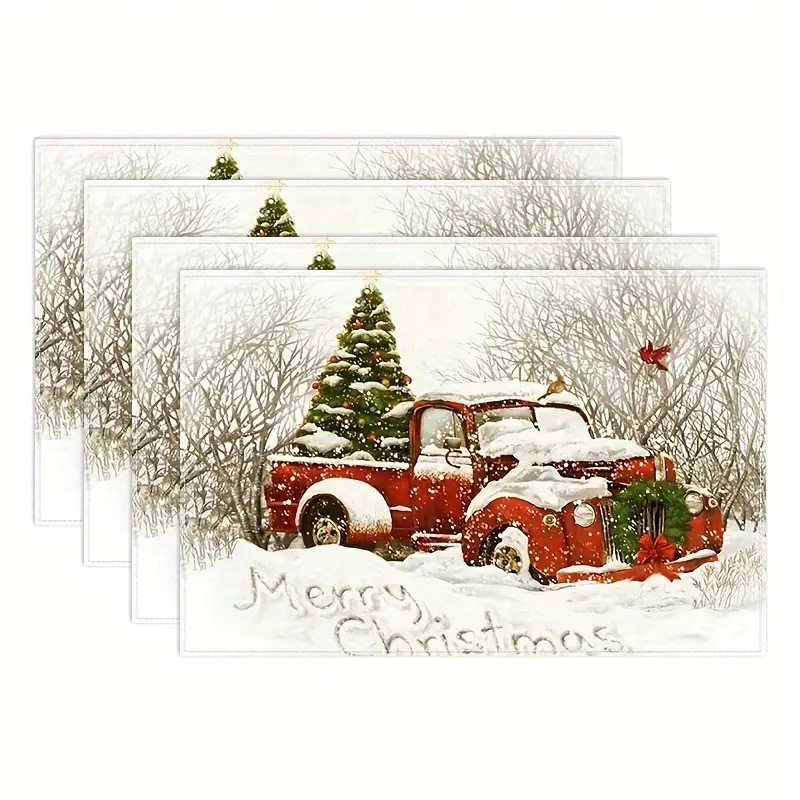 Christmas Placemat Kitchenware Party Holiday (CZD1)