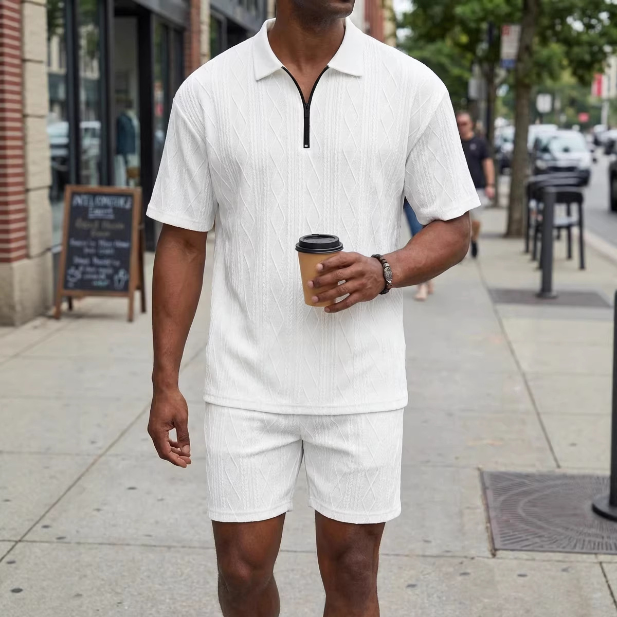 Men's Polo Shirt Casual Short-sleeved Shorts Sports Suit