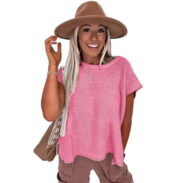 New Solid Color T shirt Women's Short Casual All matching P406 S - Shop at LoveMi