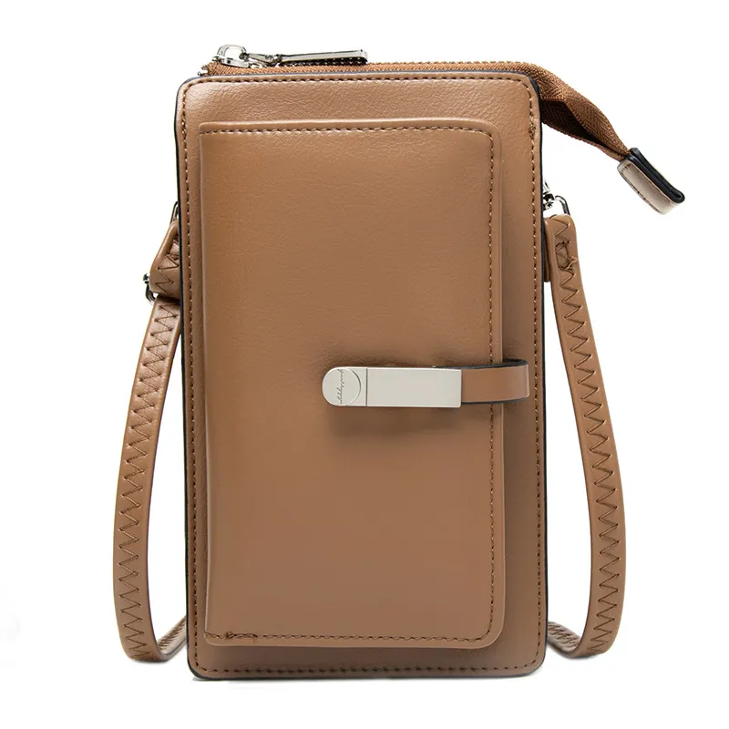 Multi-functional Touch Screen Phone Bag Women - Brown