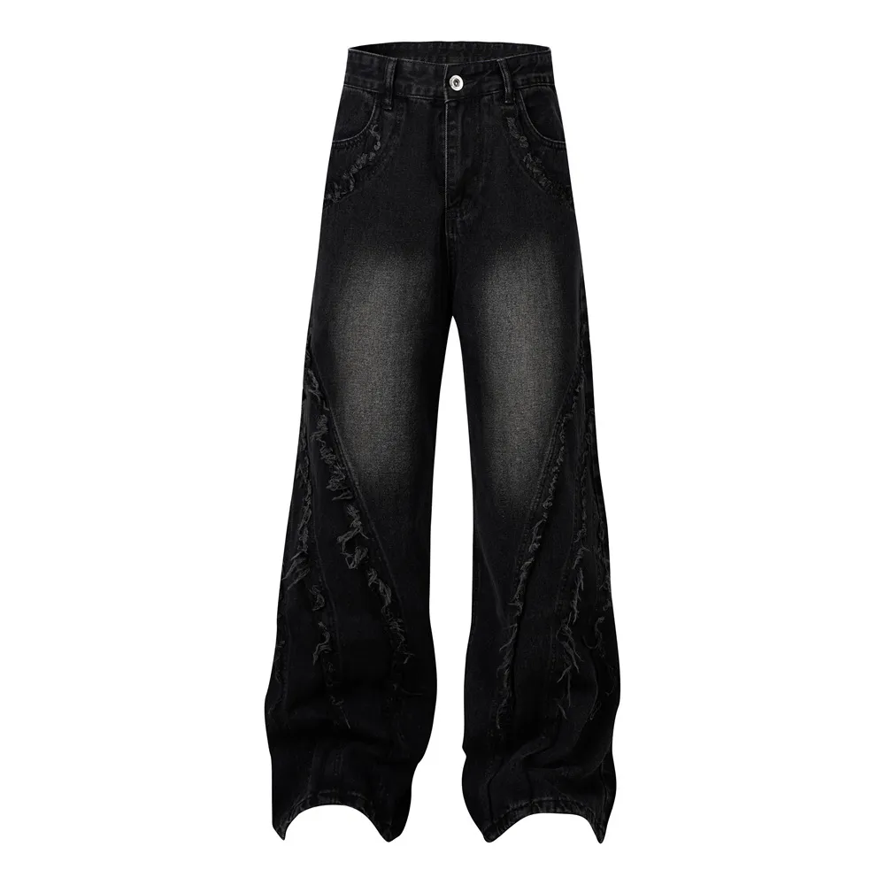 Retro Unisex Wear Bootcut Pants - Black
