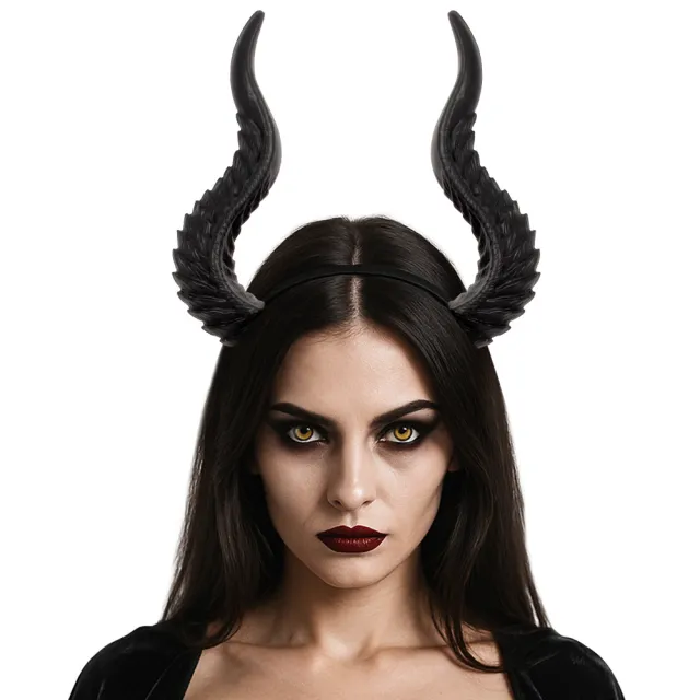 Cross border New Halloween Festival Dress Up Devil Horn Headband DIY Assembly Cos Hair Accessories Props Can Be Transform Style Black - Shop at LoveMi