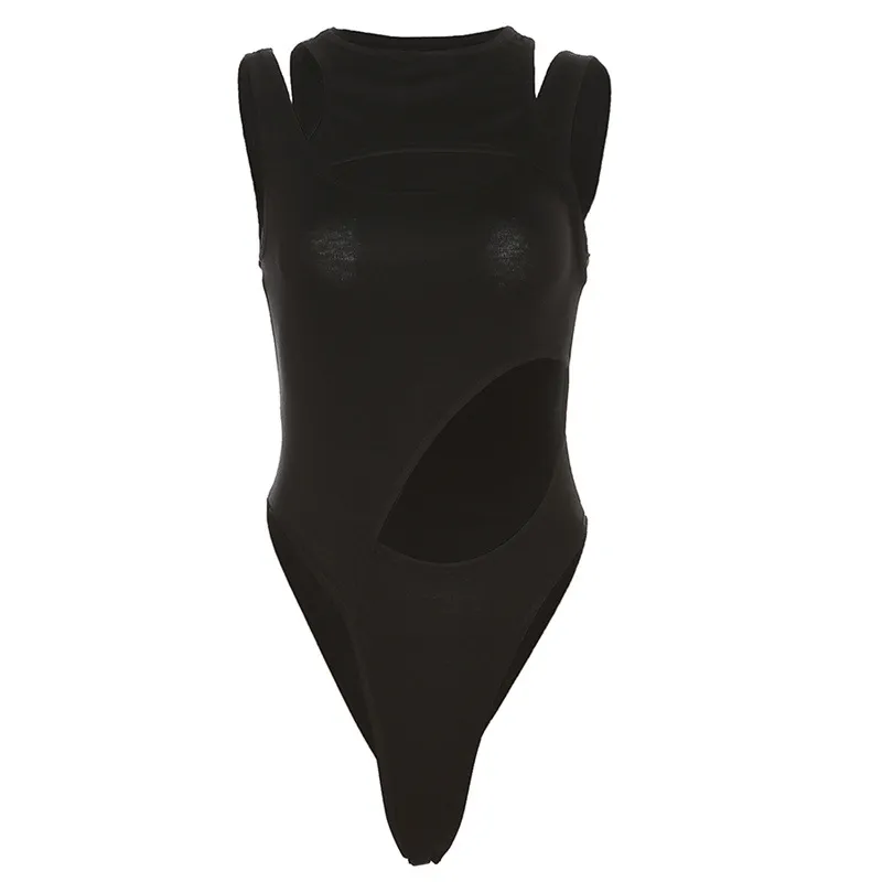 Fashion Sleeveless Cutout Jumpsuit - Black