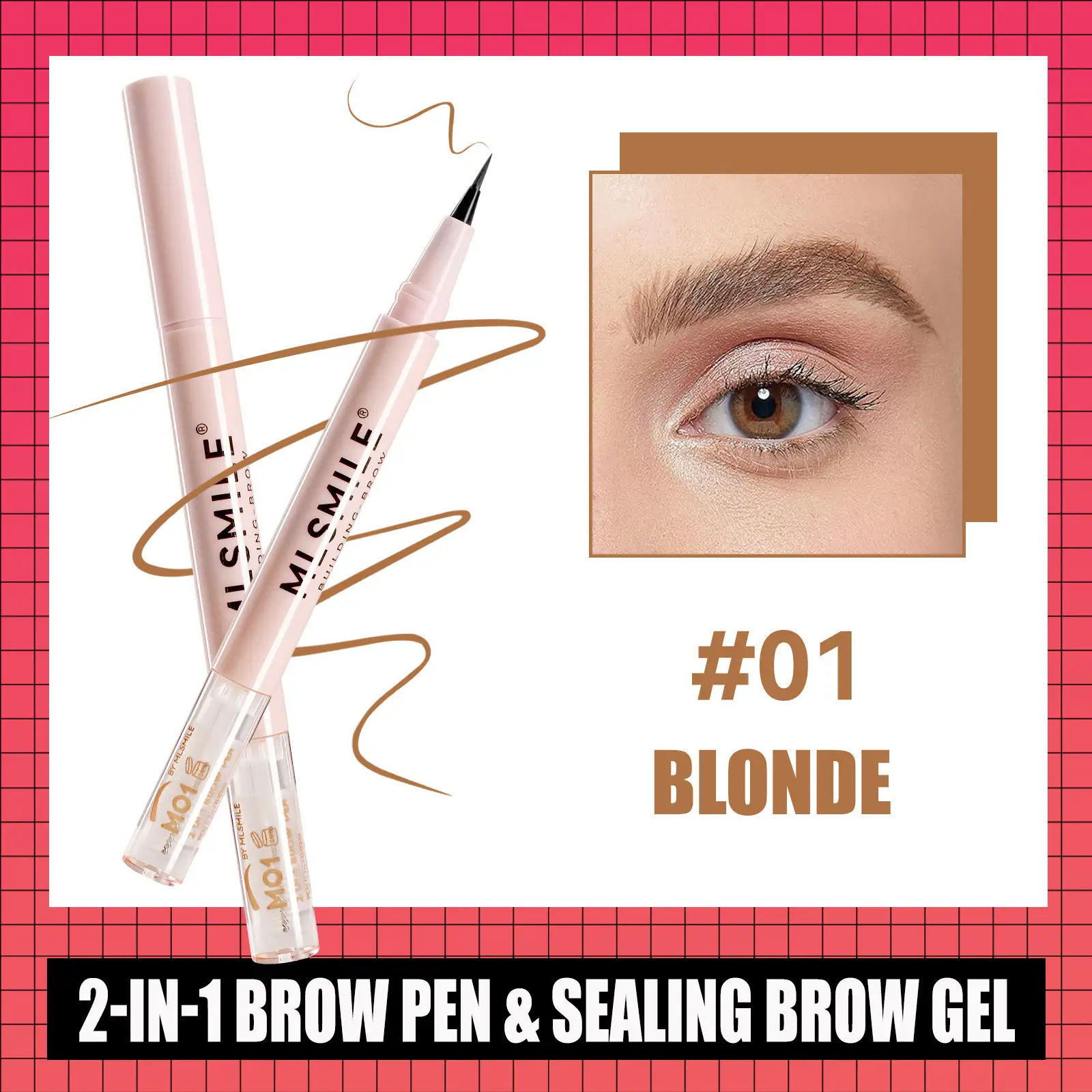 Two-in-one Double-headed Shaping Water Eyebrow Pencil Liquid Ultra-fine Three-dimensional