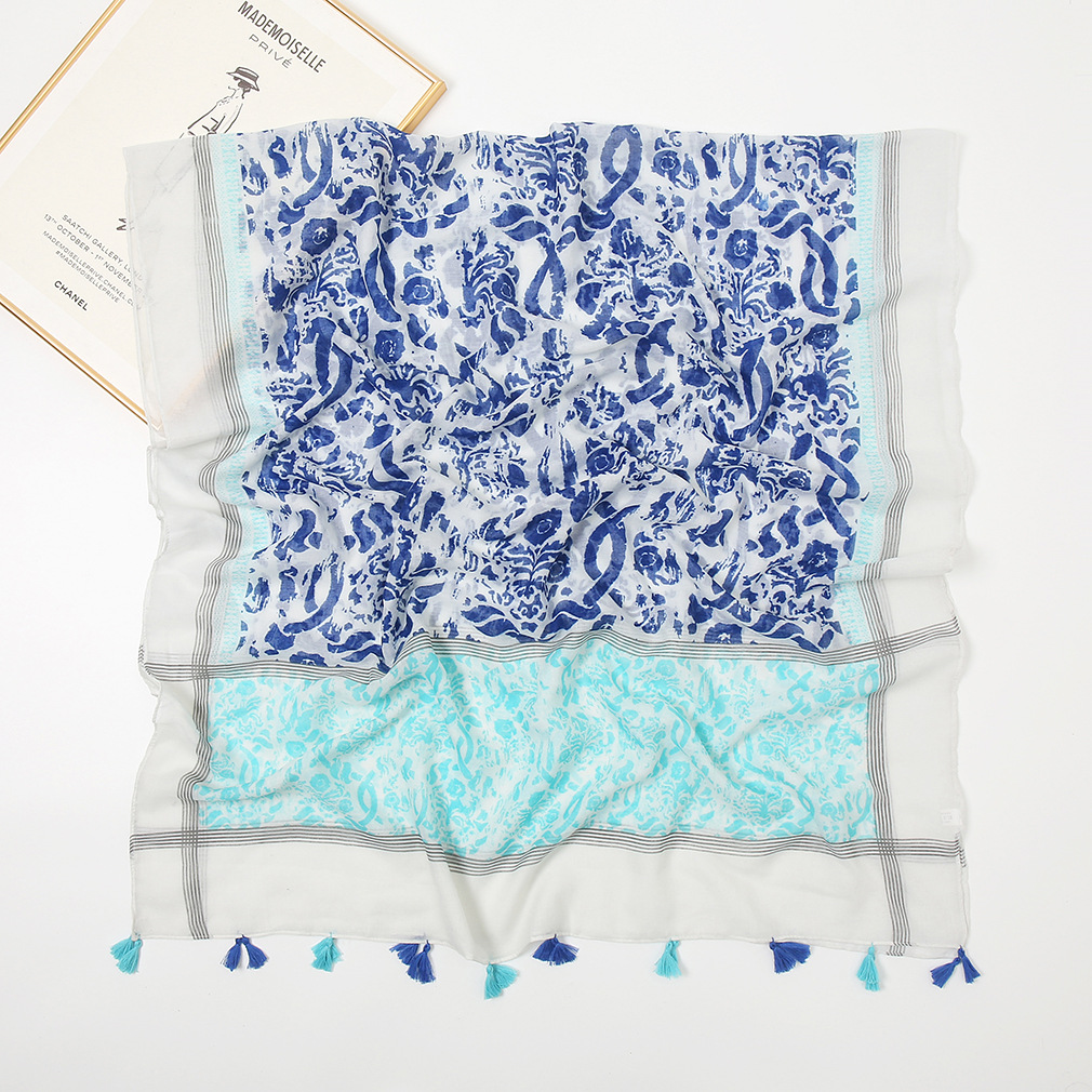 Fresh And Breathable Cotton And Linen Silk Scarf