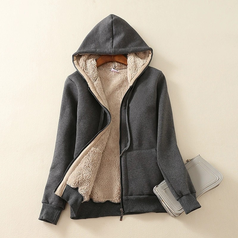 Fleece-lined Thickened Hooded Fashion Sweatshirt For Women — product photo 7