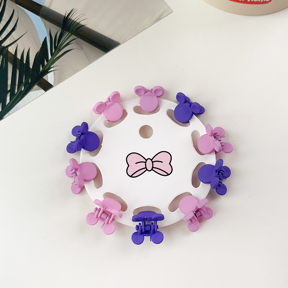 New Children's Barrettes Colorful Cartoon Baby Small Jaw Clip Bangs Broken Hair Princess Hairstyle Mini Hairpin Mickey Purple - Shop at LoveMi