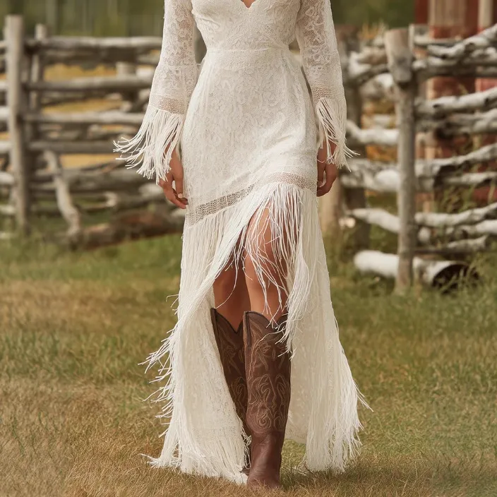 boho tassel dress Elegant Vintage Women's White Lace V Neck Fringe Sleeve Autumn Fashion Party Dress Wedding Guest Maxi Dresses Bold Two feb ats 3 Fashionova | Dresses | Color:HIBISCUS PLUM