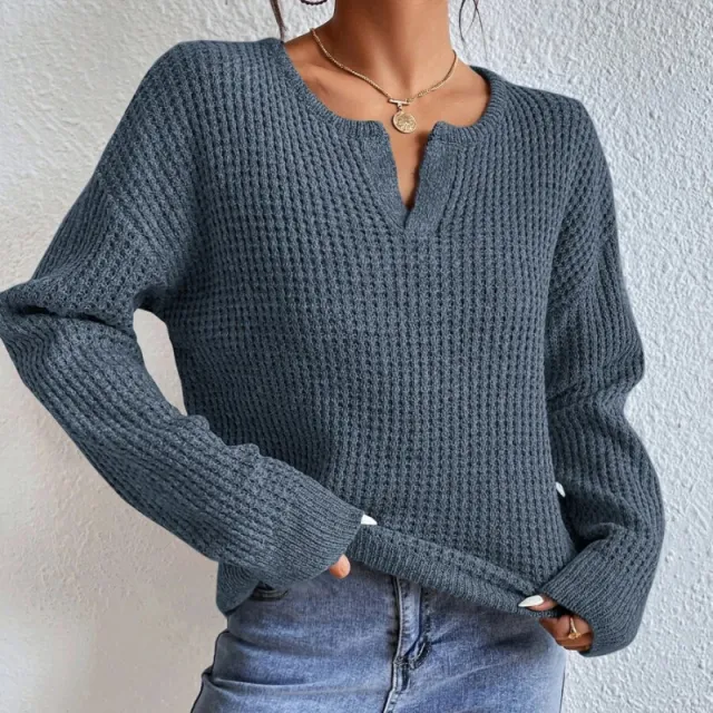 Morning Long Sleeve Sweater Spring Autumn Underwear Comfort And Casual Sweater Navy Blue - Shop at LoveMi