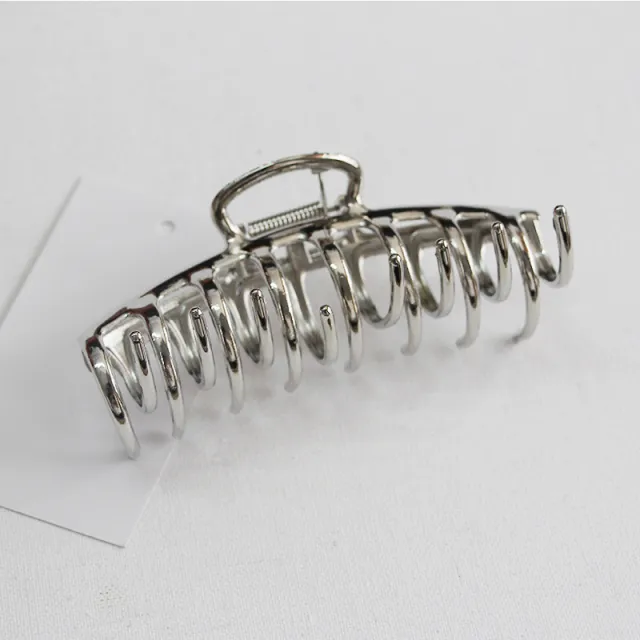 Simple Claw Large Shark Clip Metal Hair Headdress Large Keel White K - Shop at LoveMi