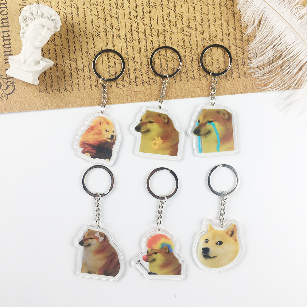 Title 1, Cartoon Cute Dog Crying Acrylic Transparent Key...