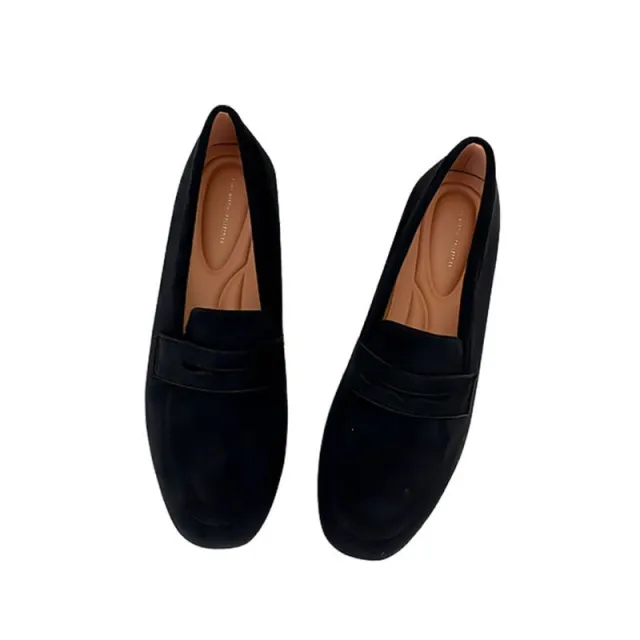 Flat Shoes Matte Fashion Comfortable And Non slip One Pedal Loafer Black - Shop at LoveMi