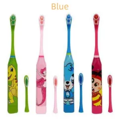 Children's Electric Toothbrush Cartoon Automatic Ultrasonic Soft Bristle Electric Waterproof Toiletries - Blue - View 1
