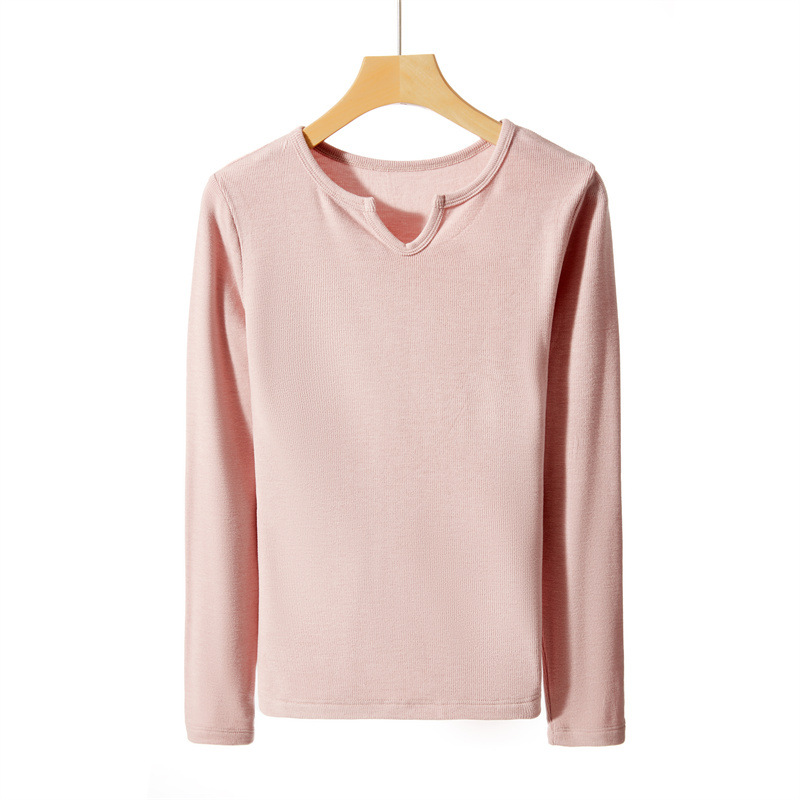 Early Autumn V-neck Long-sleeved Knitted Bottoming Shirt Women's Design Sense